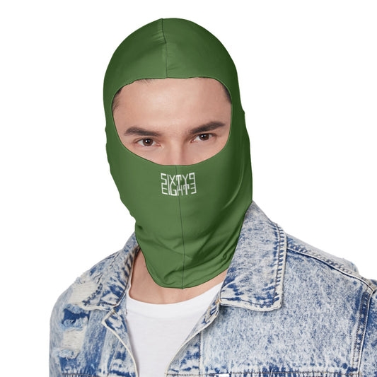 Sixty Eight 93 Logo White Forest Green Balaclava Face Mask