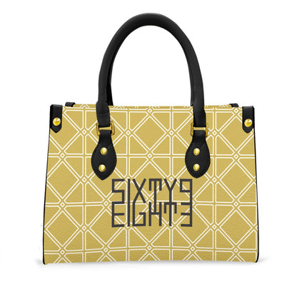 Sixty Eight 93 Logo Black Women's Tote Bag With Black Handle #12