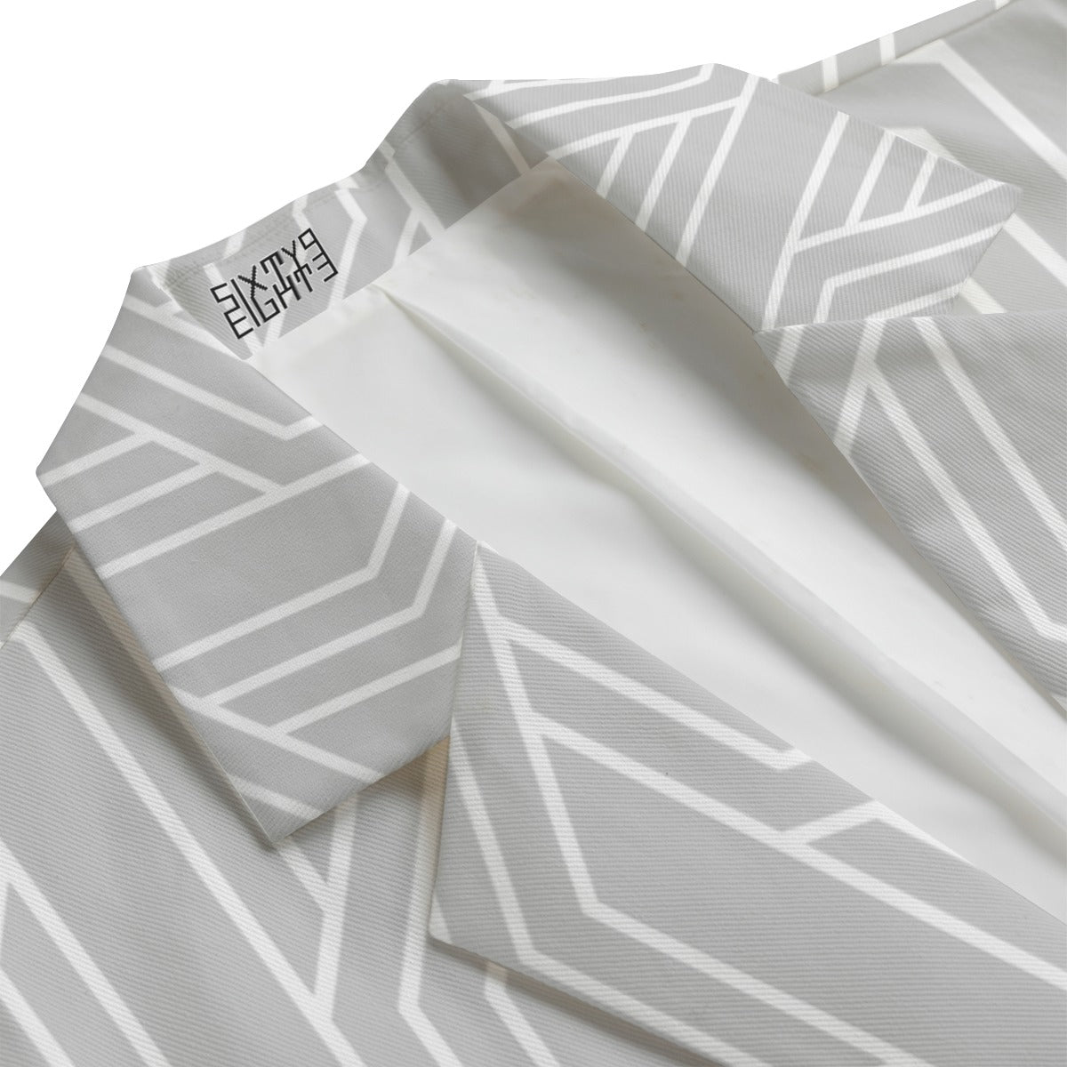 Sixty Eight 93 Geo Grey Men's Casual Flat Lapel Collar Blazer