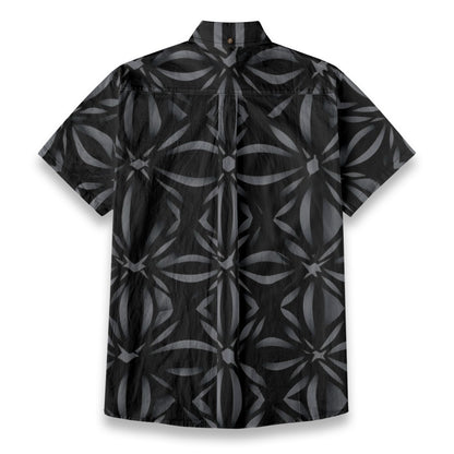 Sixty Eight 93 Logo White Sonic Silver & Black Cotton Button Up Shirt