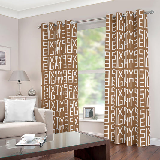 Sixty Eight 93 Infinity Logo White Chocolate Brown Blackout Grommet Curtains