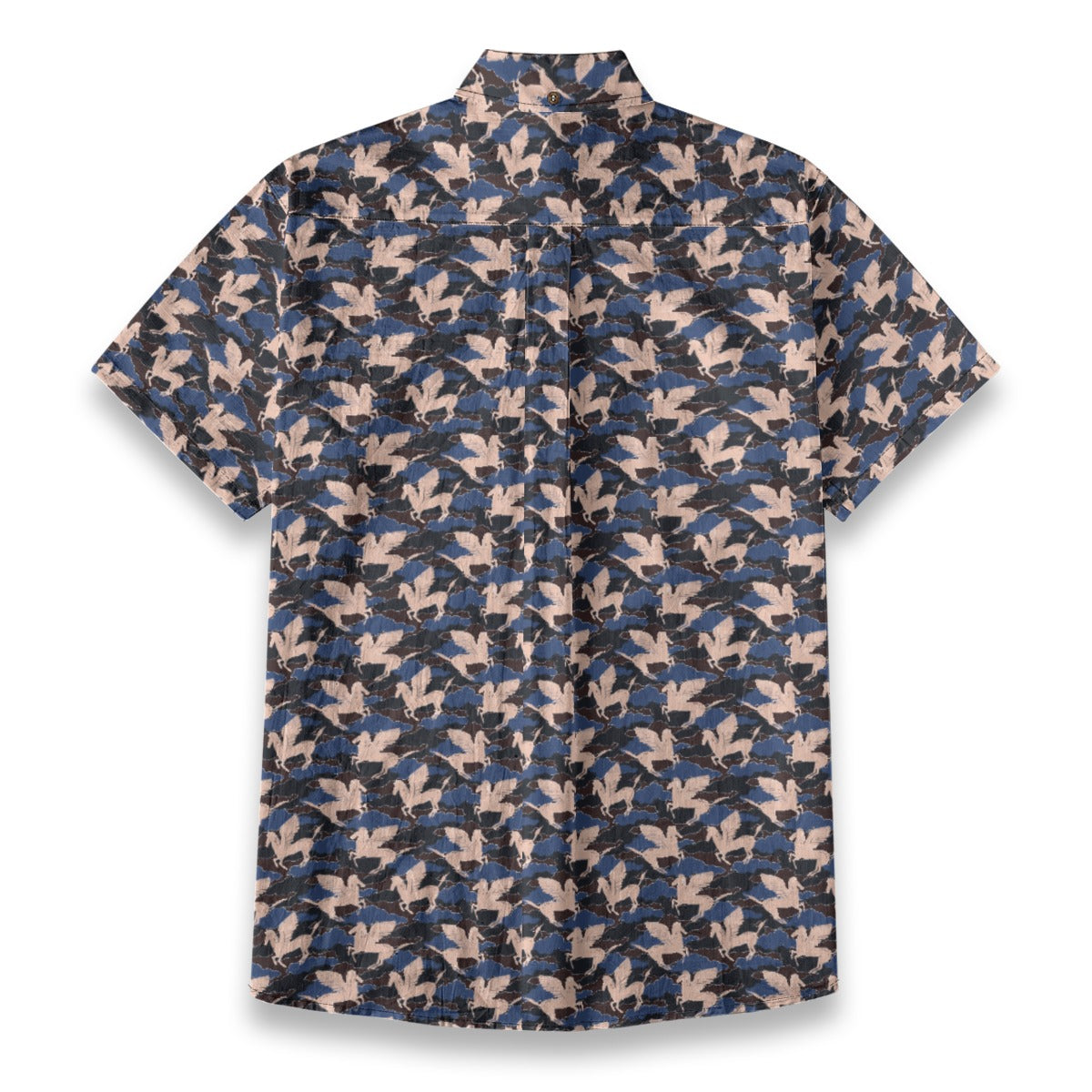 Sixty Eight 93 Logo White & Black Pegasus Cotton Button Up Shirt