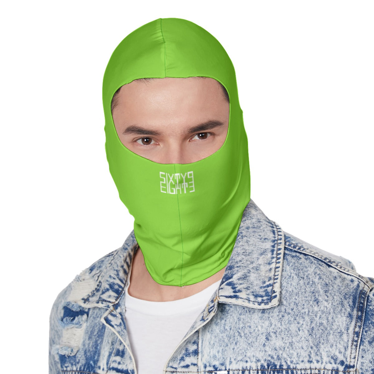 Sixty Eight 93 Logo White Green Apple Balaclava Face Mask