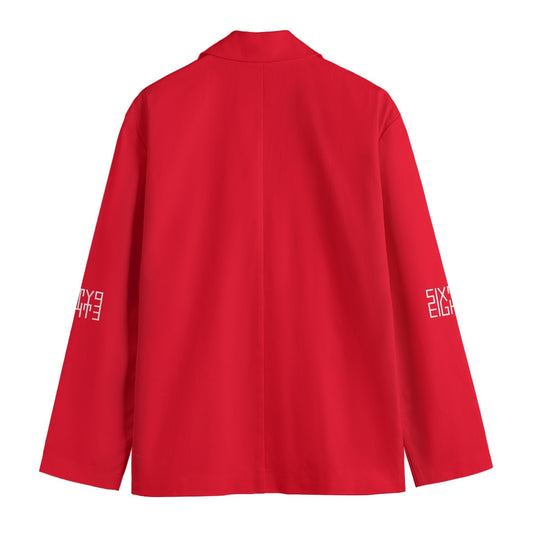 Sixty Eight 93 Red Men's Casual Flat Lapel Collar Blazer