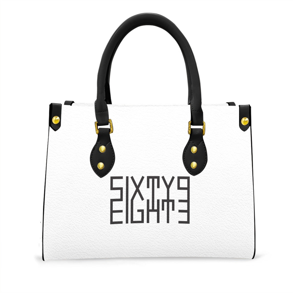 Sixty Eight 93 Logo Black White Women's Tote Bag With Black Handle