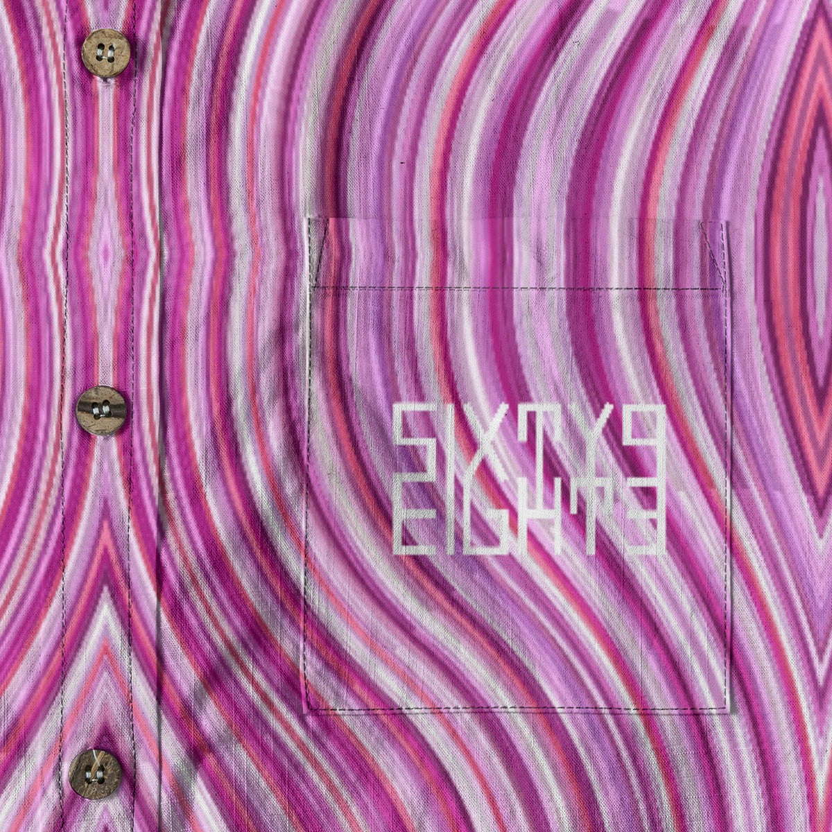 Sixty Eight 93 Logo White Twilight Magenta Lace Cotton Button Up Shirt