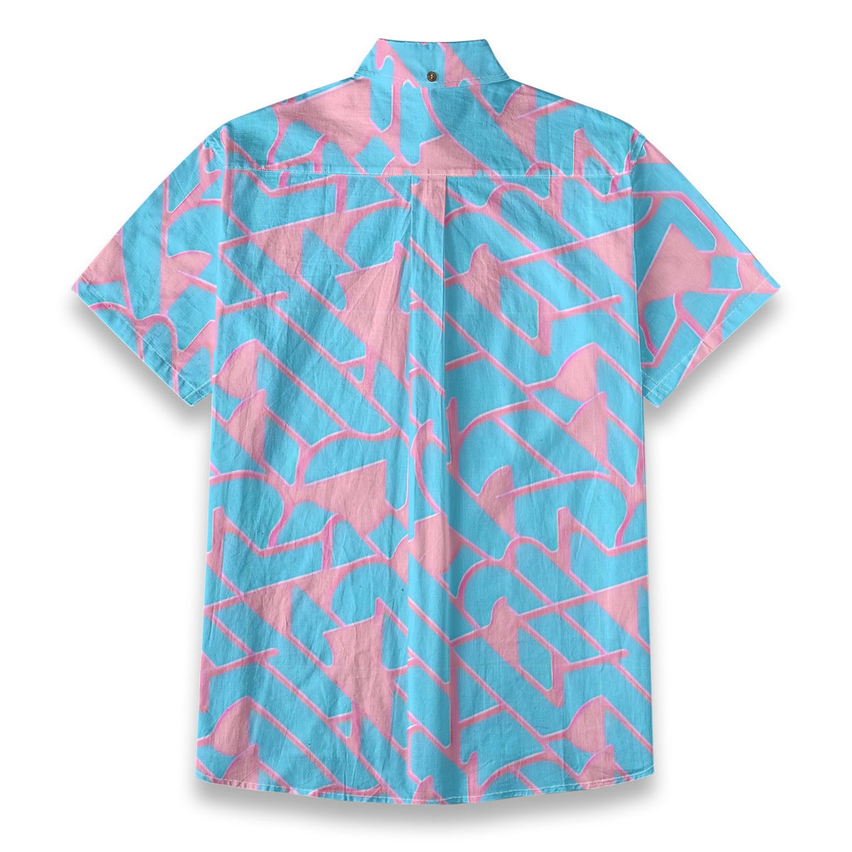 Sixty Eight 93 Logo White Sky Blue Bubblegum Cotton Button Up Shirt