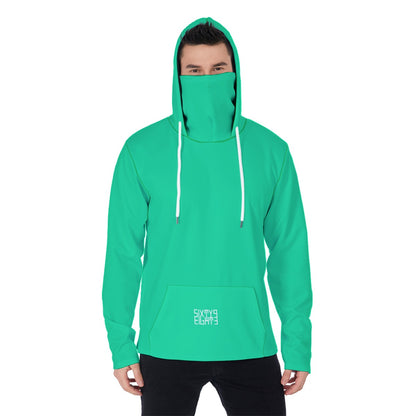 Sixty Eight 93 Sea Green Men's Heavy Fleece Hoodie With Mask