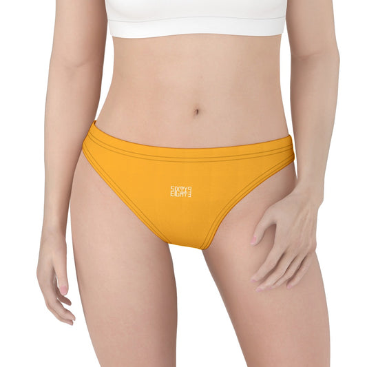 Sixty Eight 93 Logo White Orange Women's Low Cut Thong