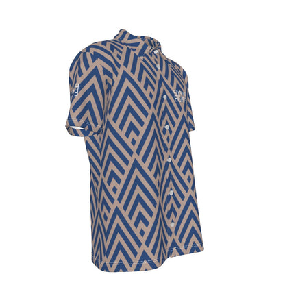 Sixty Eight 93 Logo White Blue Grullo Button Up Shirt