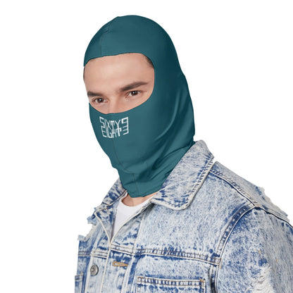 Sixty Eight 93 Logo White Dark Teal Balaclava Face Mask