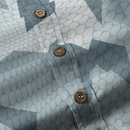 Sixty Eight 93 Logo White Weldon Blue & White Cotton Button Up Shirt