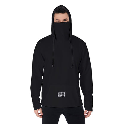 Sixty Eight 93 Black Men's Heavy Fleece Hoodie With Mask