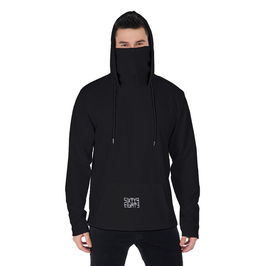 Sixty Eight 93 Black Men's Heavy Fleece Hoodie With Mask