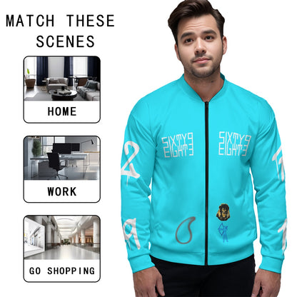 Sixty Eight 93 Aquariuses Only 2.0 Unisex Bomber Jacket (Black)