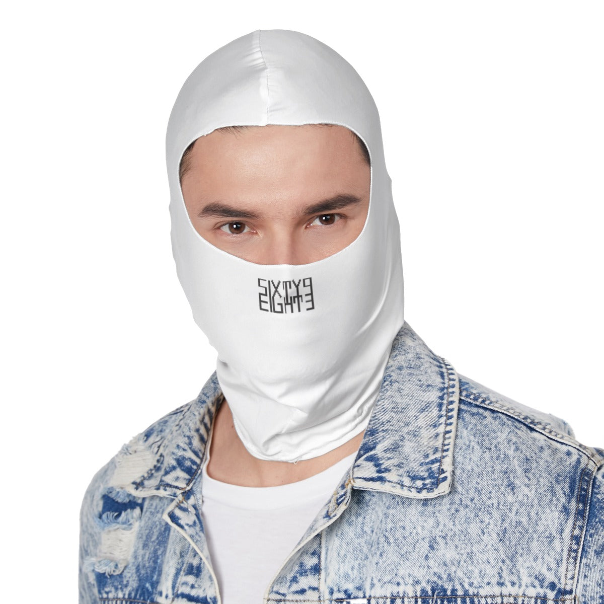 Sixty Eight 93 Logo Black White Balaclava Face Mask