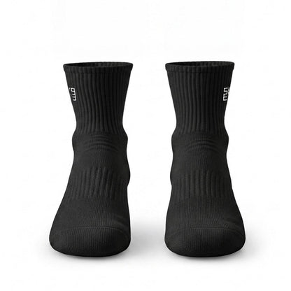 Sixty Eight 93 Logo White Black Embroidery Cotton Sports Quarter Socks
