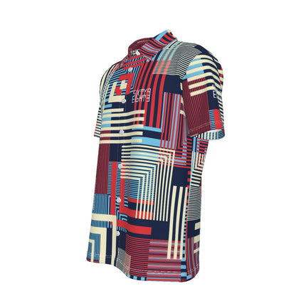 Sixty Eight 93 Logo White Multi Color Geo Button Up Shirt