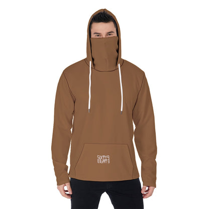 Sixty Eight 93 Chocolate Brown Men's Heavy Fleece Hoodie With Mask