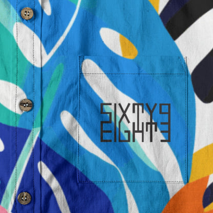 Sixty Eight 93 Logo Black Artiste Cotton Button Up Shirt