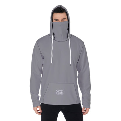 Sixty Eight 93 Grey Men's Heavy Fleece Hoodie With Mask