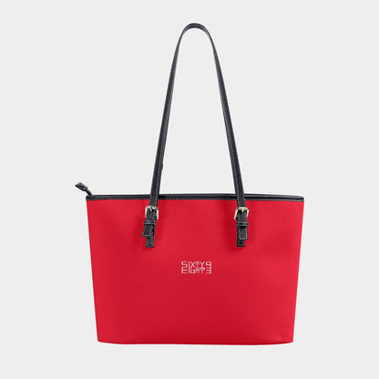 Sixty Eight 93 Logo White Red Women's Tote Bag | PU