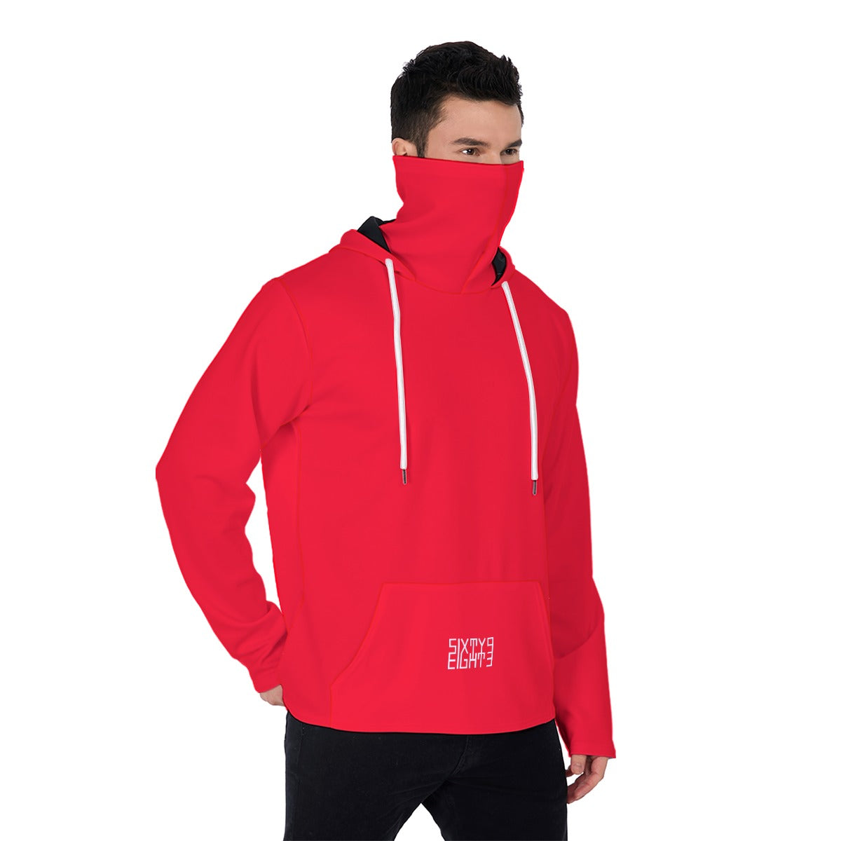 Sixty Eight 93 Red Men's Heavy Fleece Hoodie With Mask