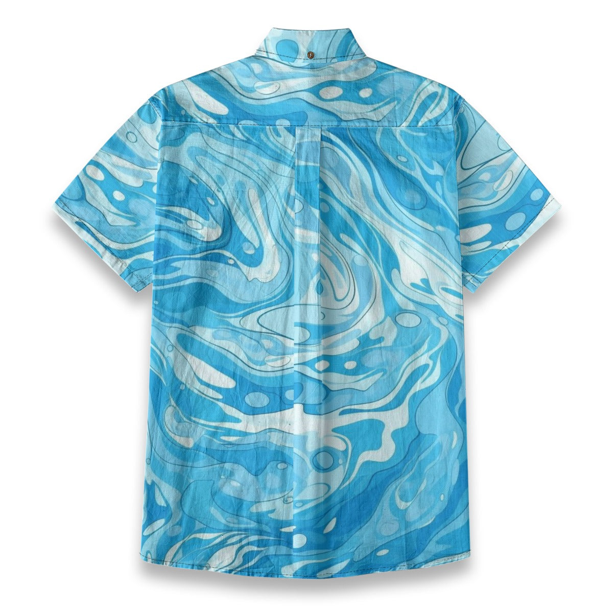Sixty Eight 93 Logo Black Aqua Tsunami Cotton Button Up Shirt