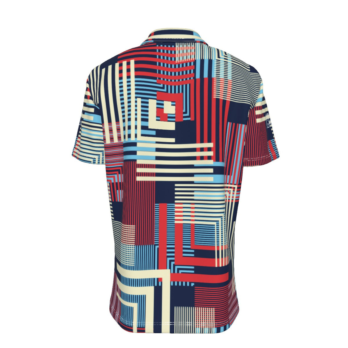 Sixty Eight 93 Logo White Multi Color Geo Button Up Shirt