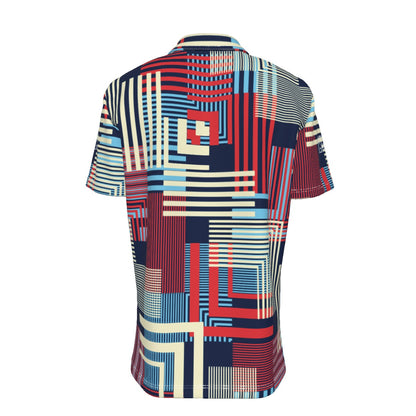 Sixty Eight 93 Logo White Multi Color Geo Button Up Shirt