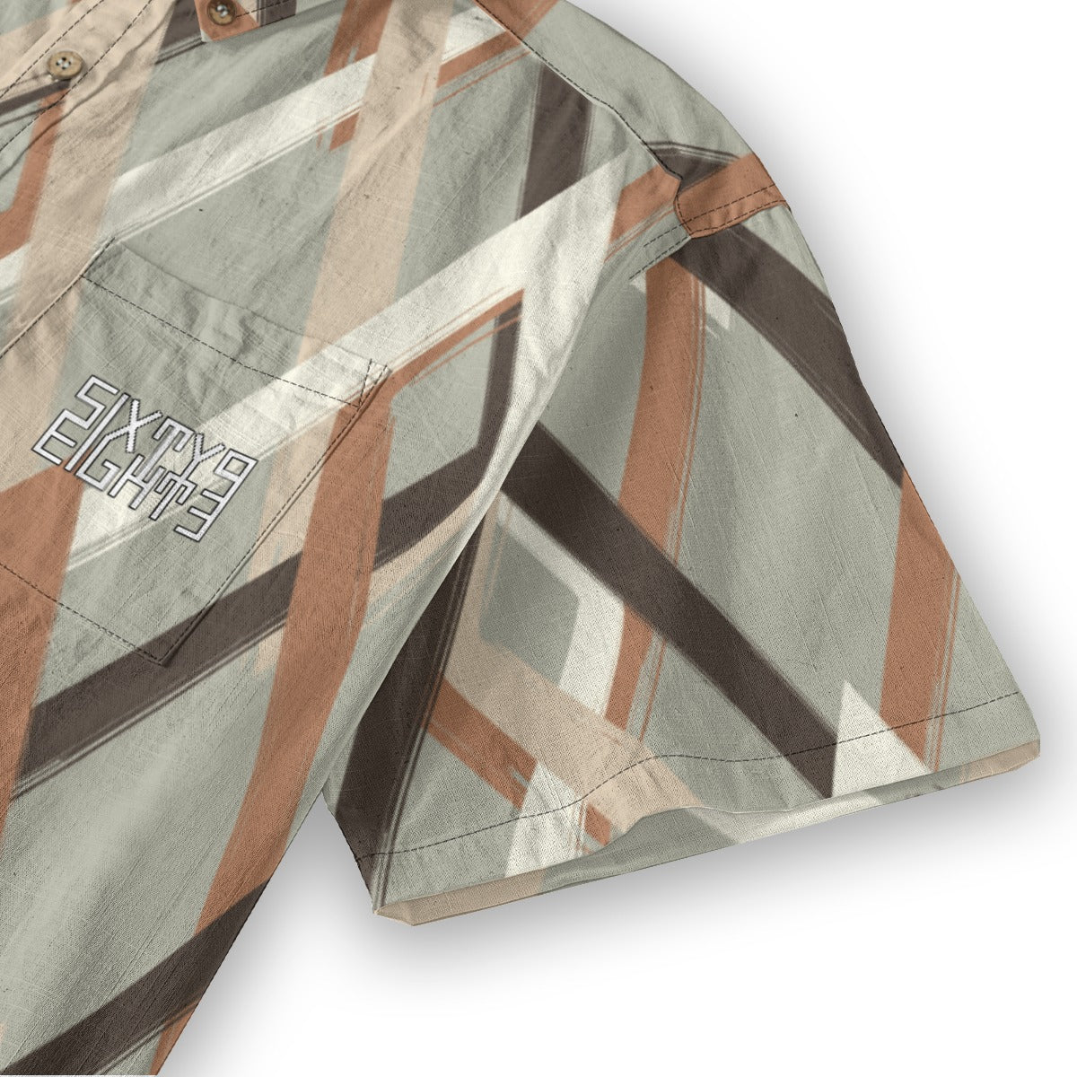Sixty Eight 93 Logo White & Black Ascension Cotton Button Up Shirt