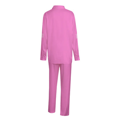 Sixty Eight 93 Logo White Pink Unisex Imitation Silk Pajama Set