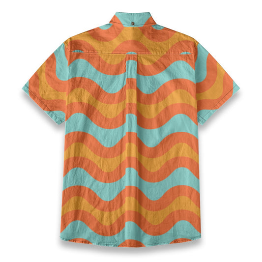 Sixty Eight 93 Logo White Sunray Sienna Cotton Button Up Shirt