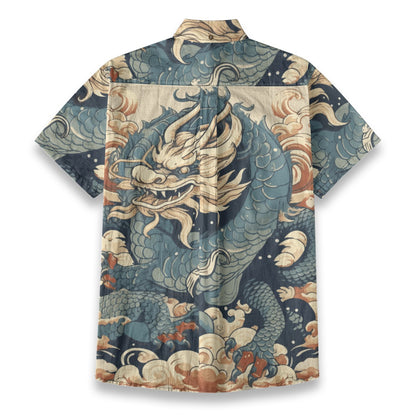 Sixty Eight 93 Logo White Ancient Deity Cotton Button Up Shirt