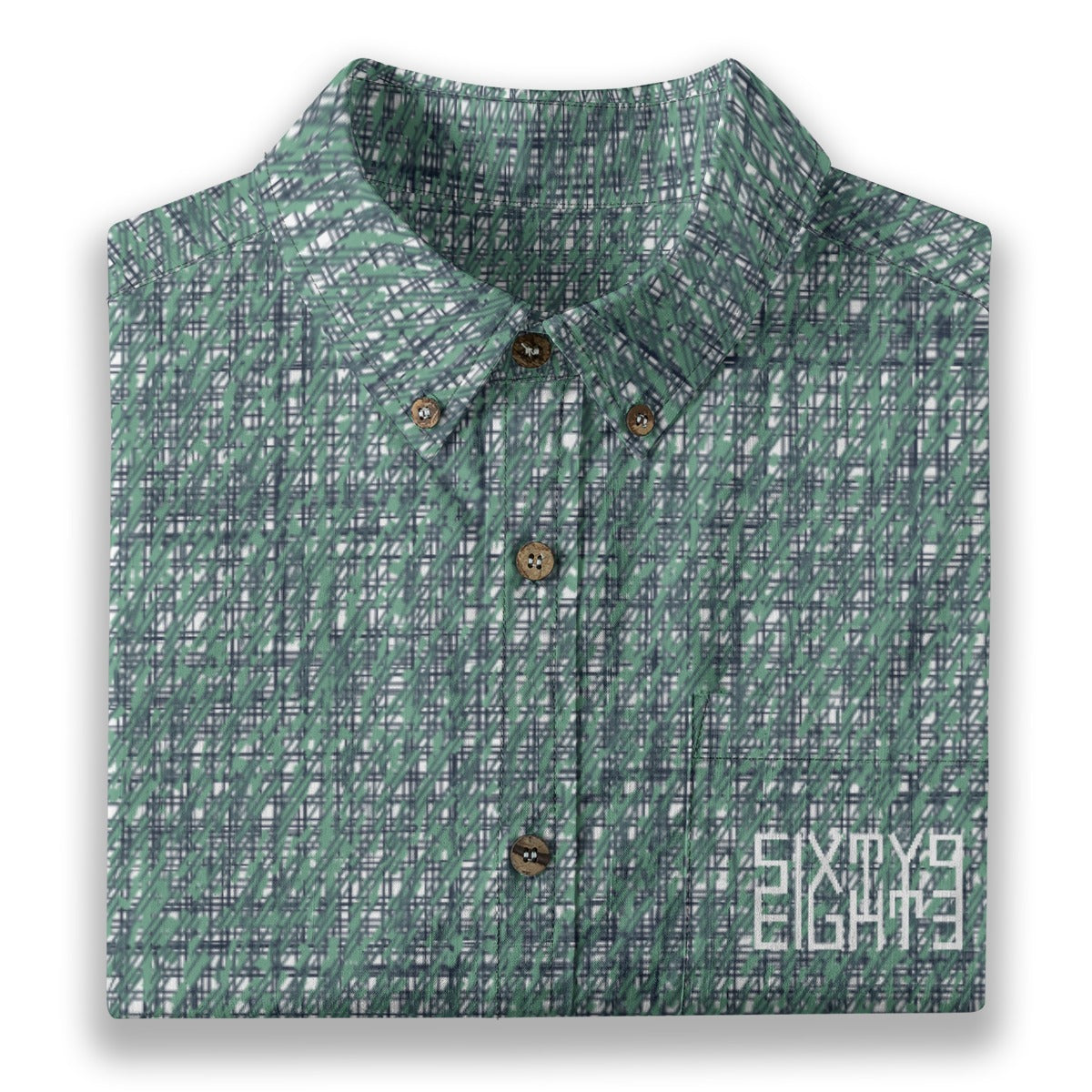 Sixty Eight 93 Logo White Wintergreen Dream Cotton Button Up Shirt