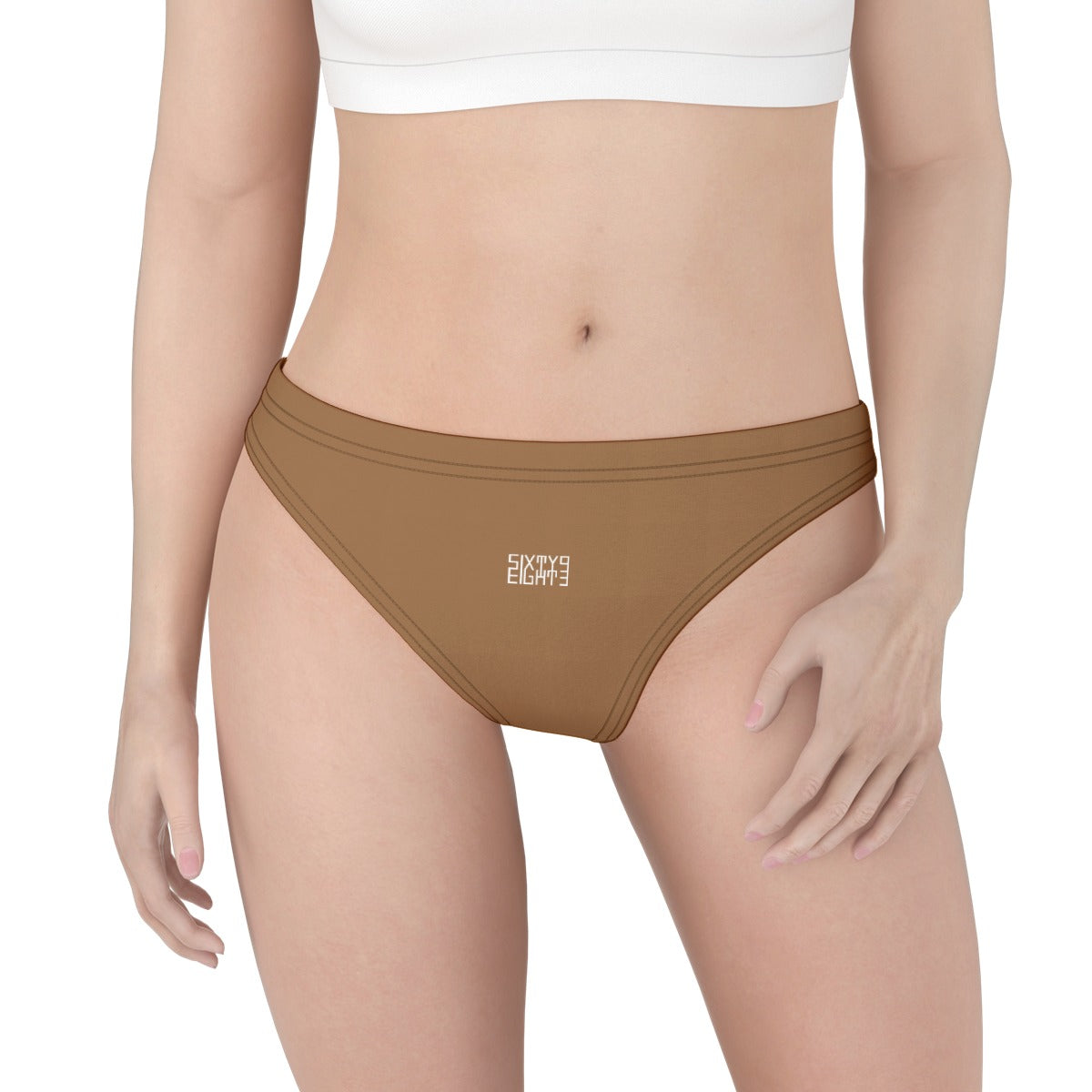 Sixty Eight 93 Logo White Chocolate Women's Low Cut Thong