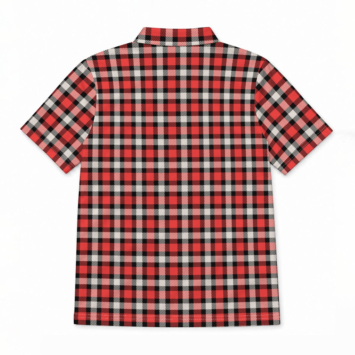 Sixty Eight 93 Logo White RBC Plaid Men's Cotton Polo Shirt
