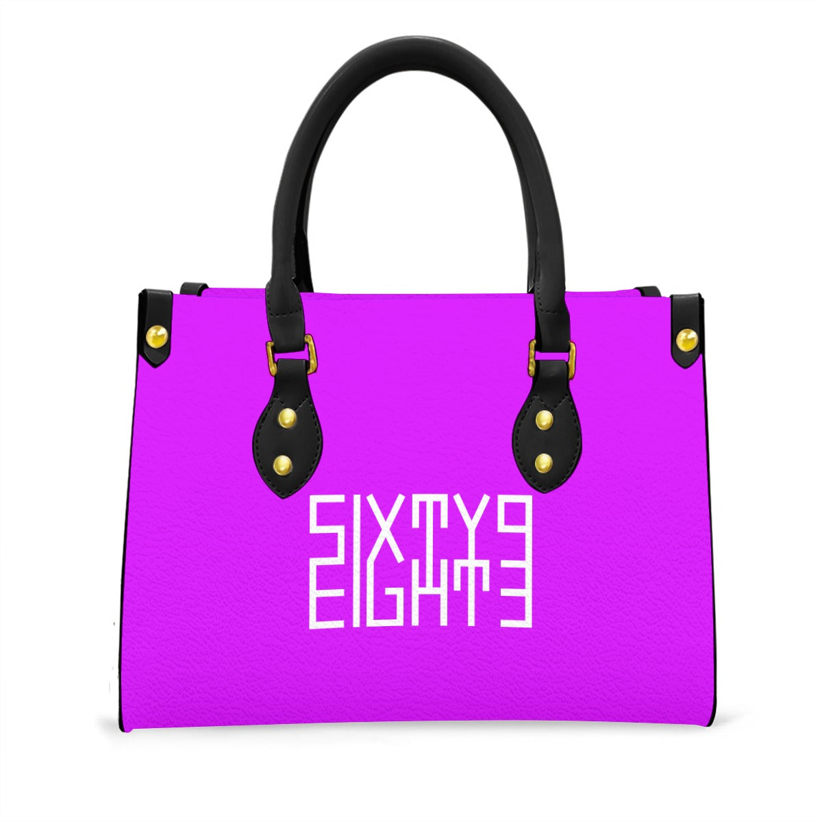 Sixty Eight 93 Logo White Grape Women's Tote Bag With Black Handle