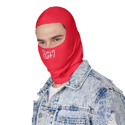 Sixty Eight 93 Logo White Red Balaclava Face Mask