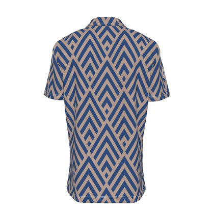 Sixty Eight 93 Logo White Blue Grullo Button Up Shirt