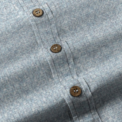 Sixty Eight 93 Logo Black Columbia Blue Cotton Button Up Shirt