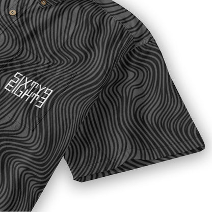 Sixty Eight 93 Logo White Mirage Black Cotton Button Up Shirt