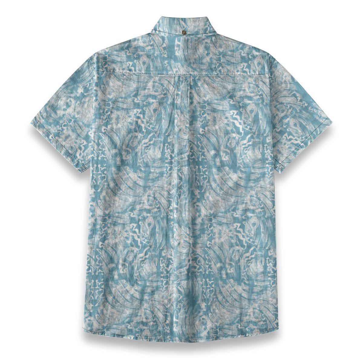 Sixty Eight 93 Logo White Dark Electric Blue & White Cotton Button Up Shirt