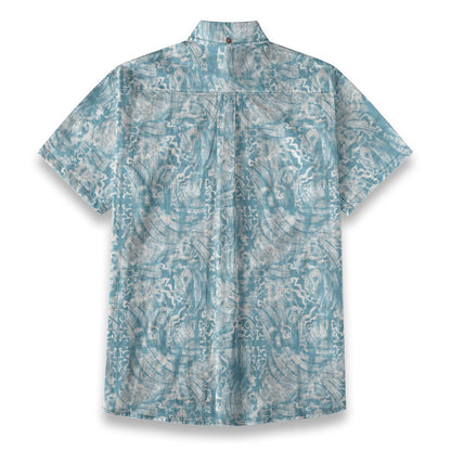 Sixty Eight 93 Logo White Dark Electric Blue & White Cotton Button Up Shirt