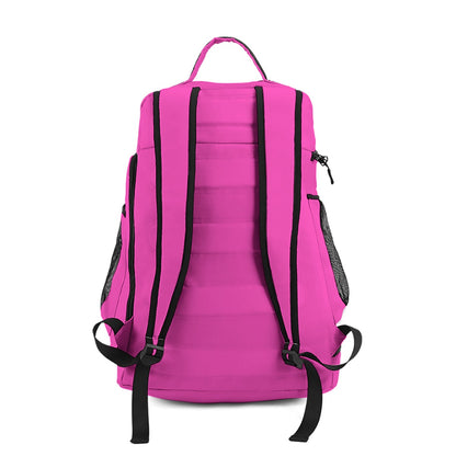 Sixty Eight 93 Logo White Fuchsia Multifunctional Oxford Backpack