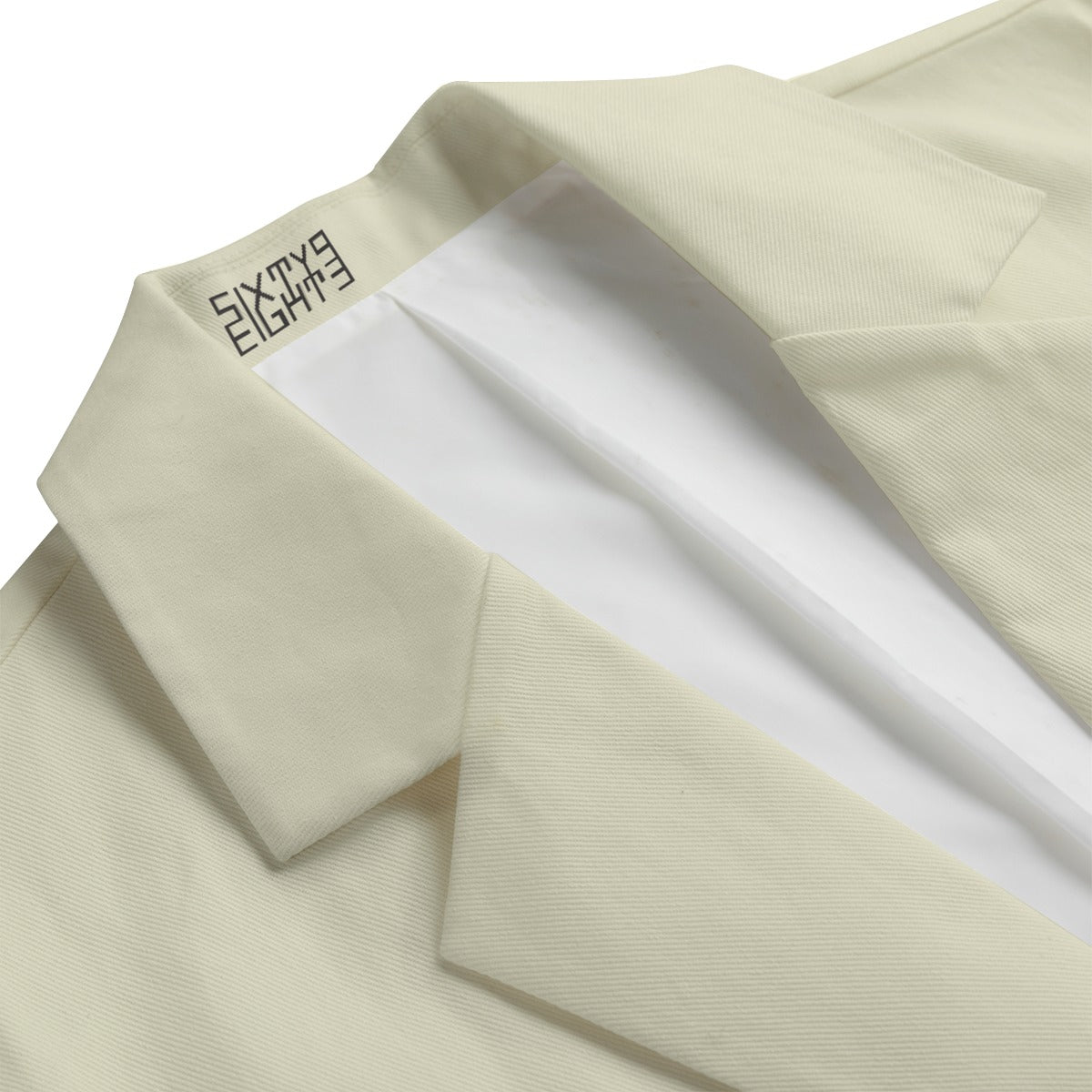 Sixty Eight 93 Cream Men's Casual Flat Lapel Collar Blazer
