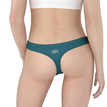 Sixty Eight 93 Logo White Dark Teal Women's Low Cut Thong