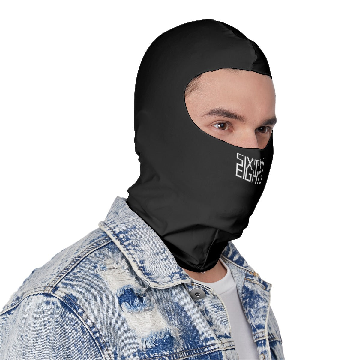 Sixty Eight 93 Logo White Black Balaclava Face Mask