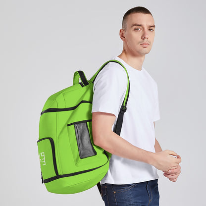 Sixty Eight 93 Logo White Green Apple Multifunctional Oxford Backpack