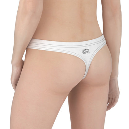 Sixty Eight 93 Logo Black White Women's Low Cut Thong